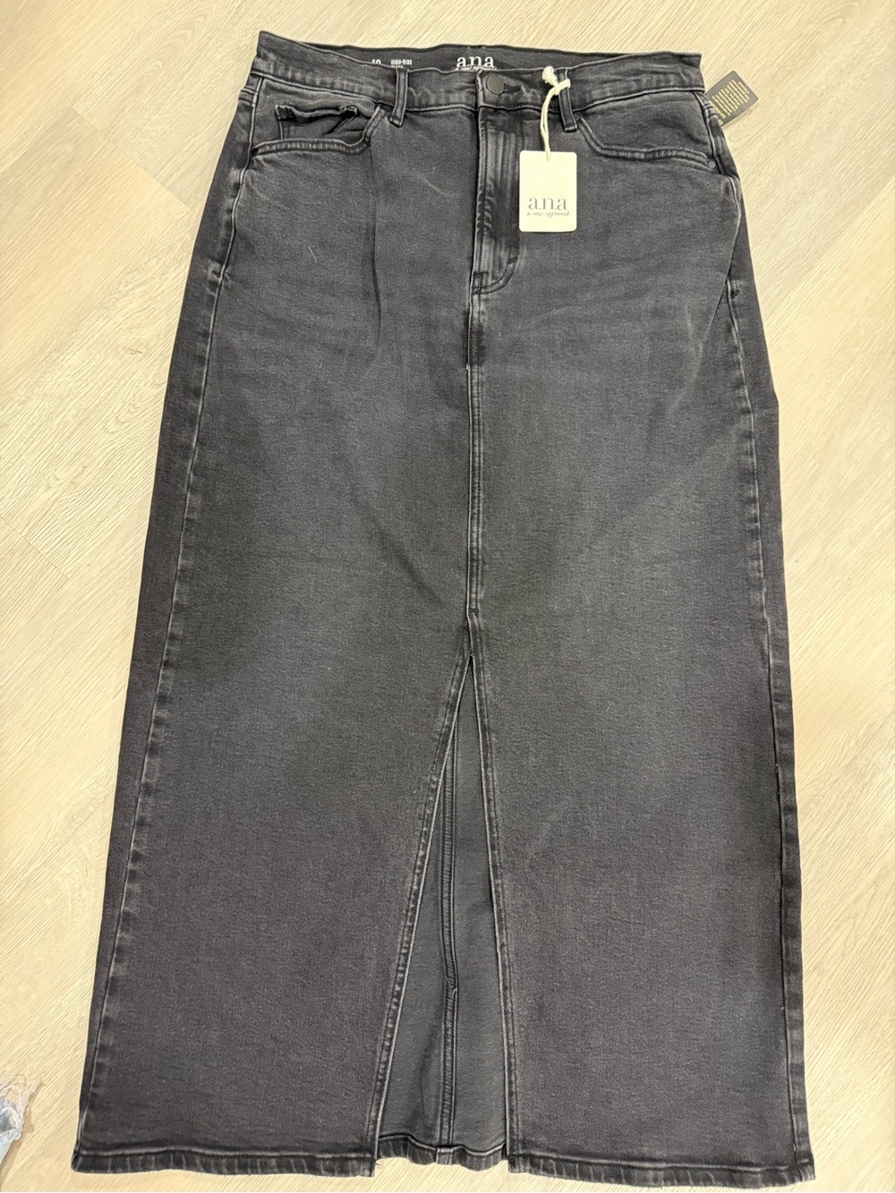 a.n.a Black High-Rise Denim Skirt